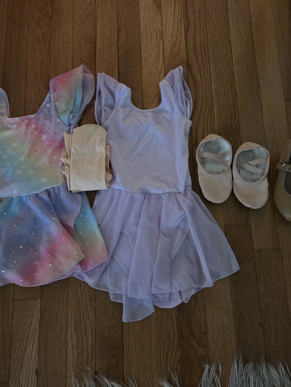 Girls' Dance Class Gear (4T/5T) Leotards, Tights, Tap Shoes, & Slippers